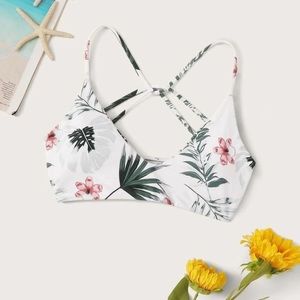 Topical Print Bikini Top